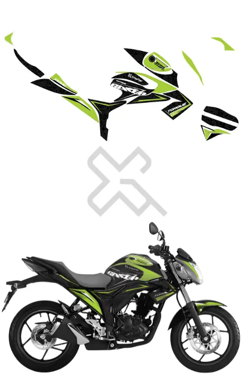 Aurora Dual Tone Edition Full Body Sticker Compatible with Gixxer 150 Naked | Made in Premium Matte Vinyl with FPF (Fade Protection Film), Waterproof, Precut Sticker, Pack of 1